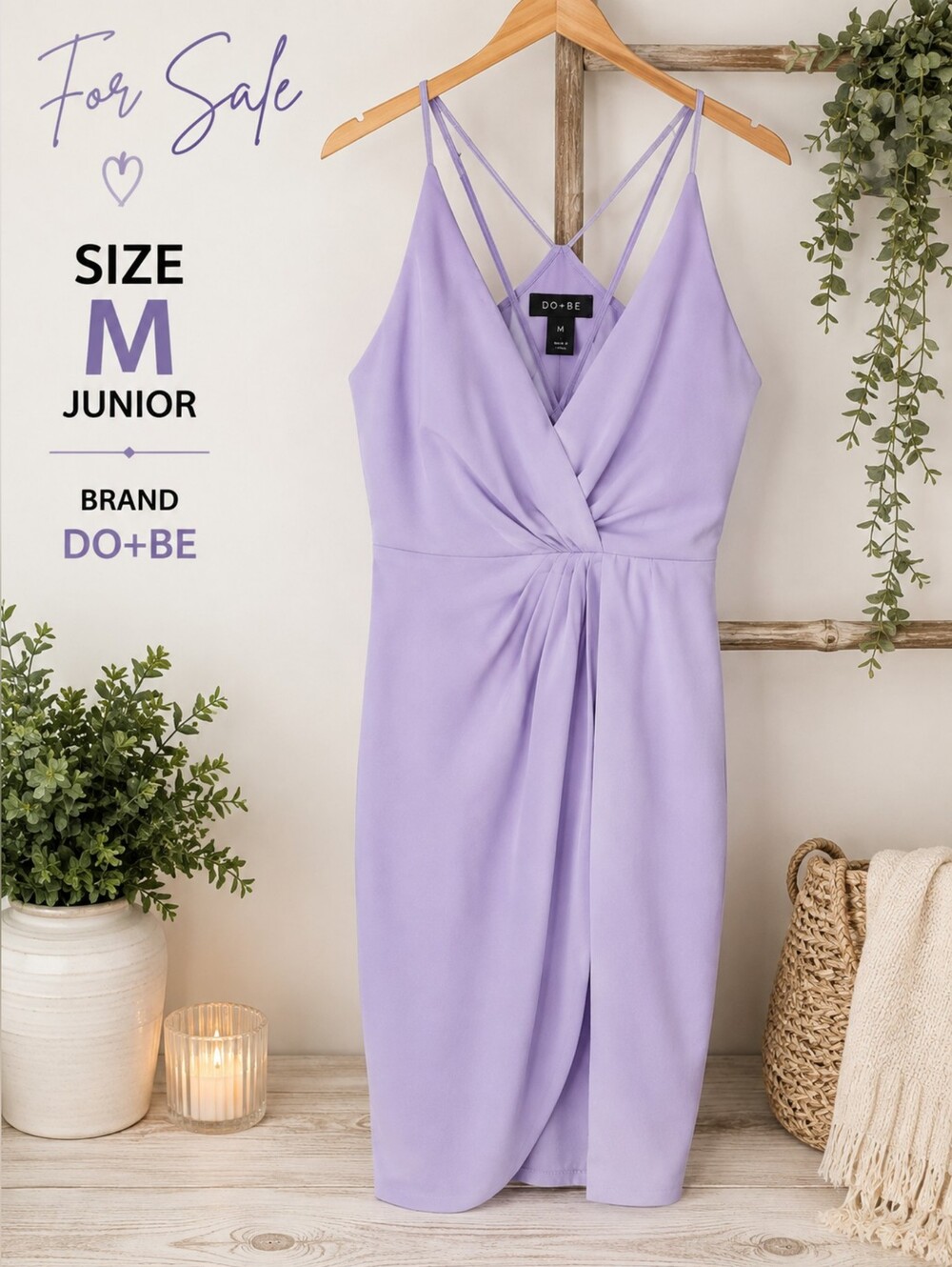 DO+BE Lilac Twist-Front Midi Dress
